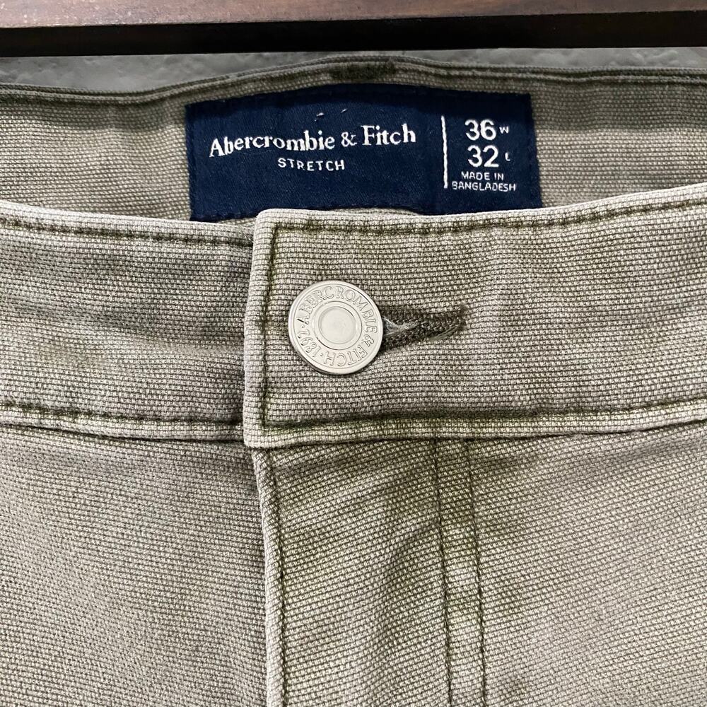 Abercrombie & Fitch Carpenter Pants 36x29 Olive Green Workwear Canvas - Picture 6 of 9